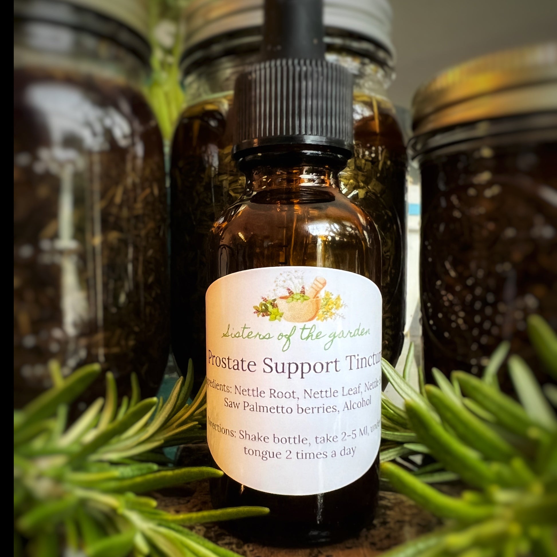 Natural prostate and hormone support tincture for men by Sisters of the Garden Herbal Apothecary